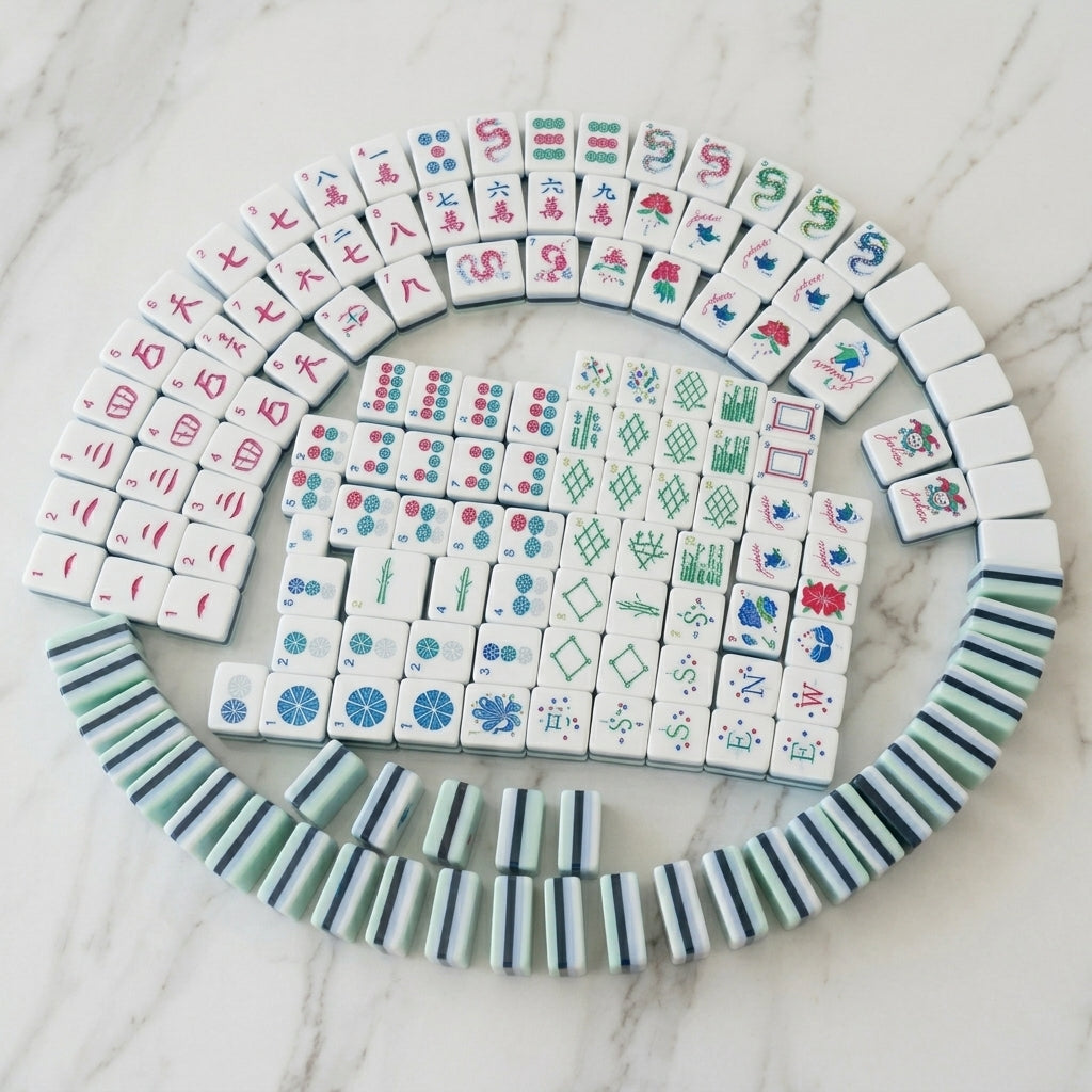 The Crystal Cyan Set — 160-Piece Laser-Engraved American Mahjong in Crystal-Clear Acrylic