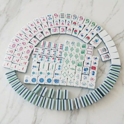 The Crystal Cyan Set — 160-Piece Laser-Engraved American Mahjong in Crystal-Clear Acrylic
