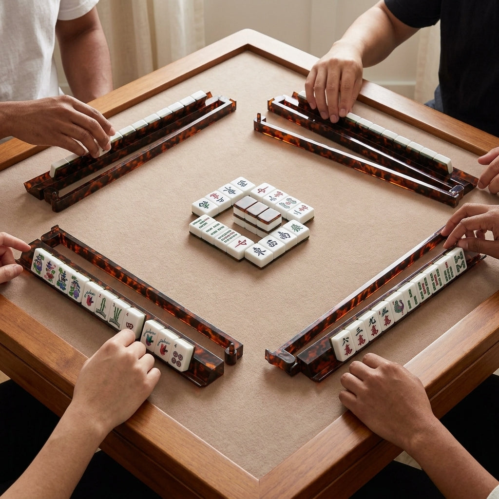 Tortoise Shell Mahjong Rack & Pusher Set