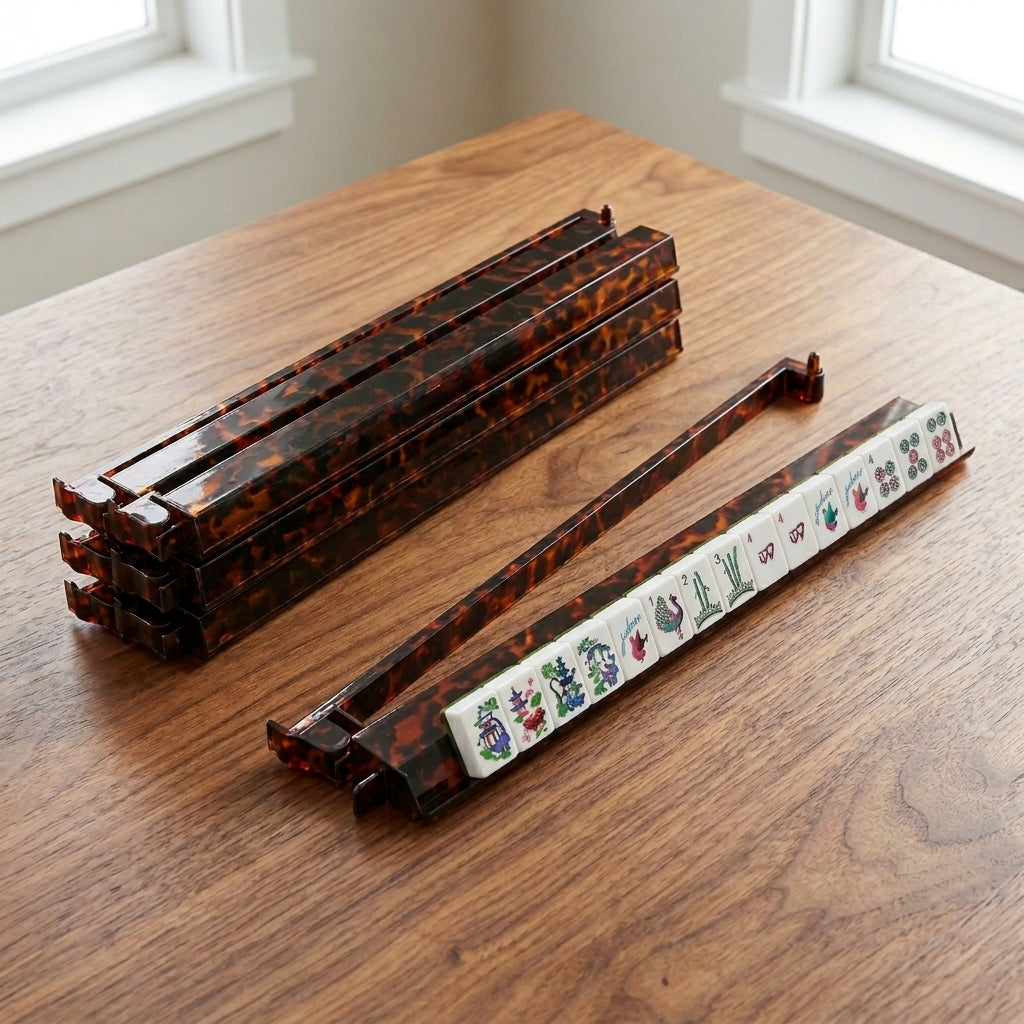 Tortoise Shell Mahjong Rack & Pusher Set