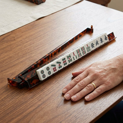 Tortoise Shell Mahjong Rack & Pusher Set