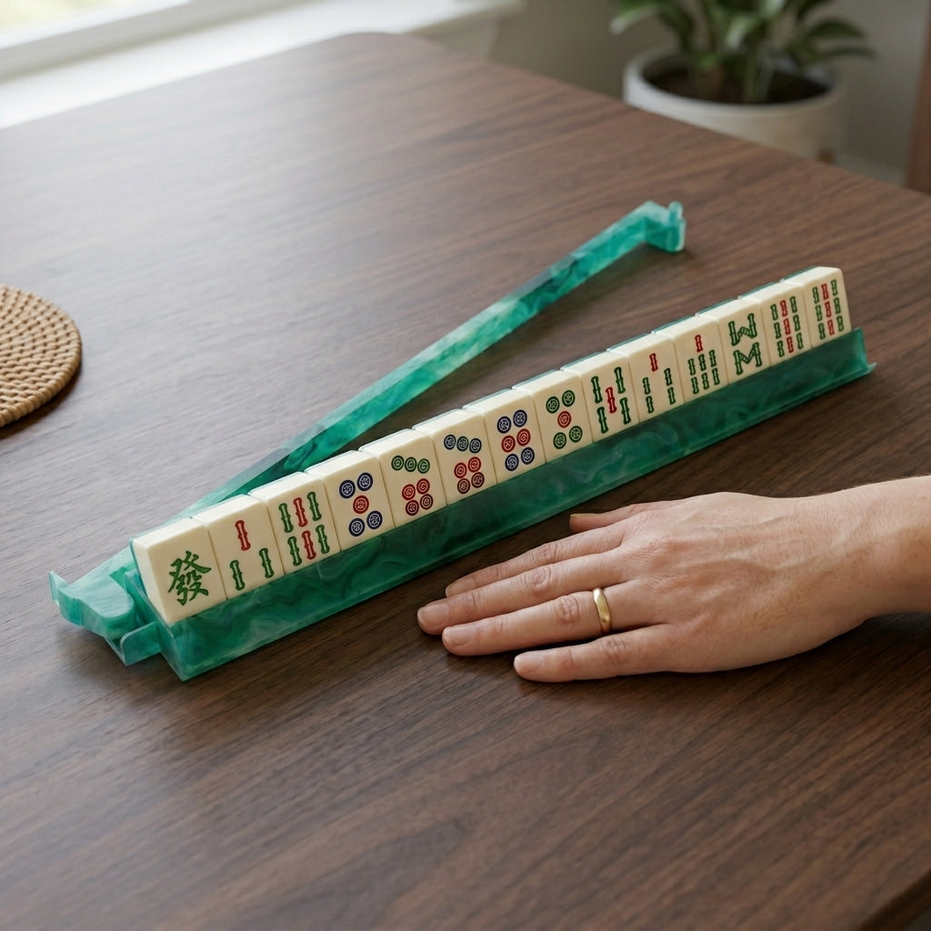 The Agate Rack & Pusher Set — Frosted Acrylic Racks with Built-In Pushers, So You Never Lean Across the Table