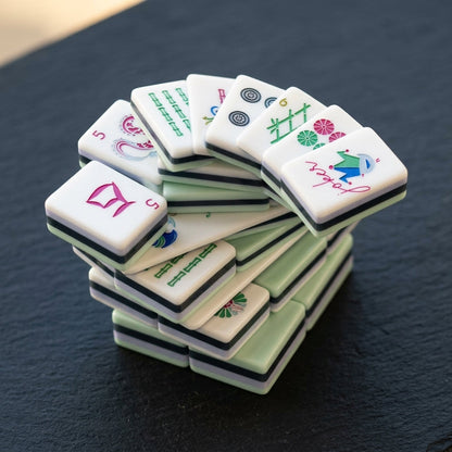 The Crystal Cyan Set — 160-Piece Laser-Engraved American Mahjong in Crystal-Clear Acrylic