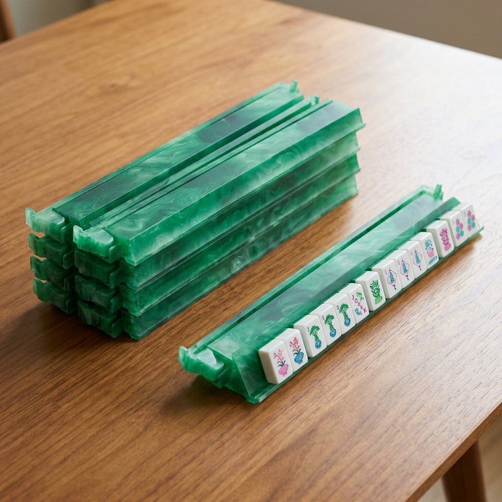 The Agate Rack & Pusher Set — Frosted Acrylic Racks with Built-In Pushers, So You Never Lean Across the Table