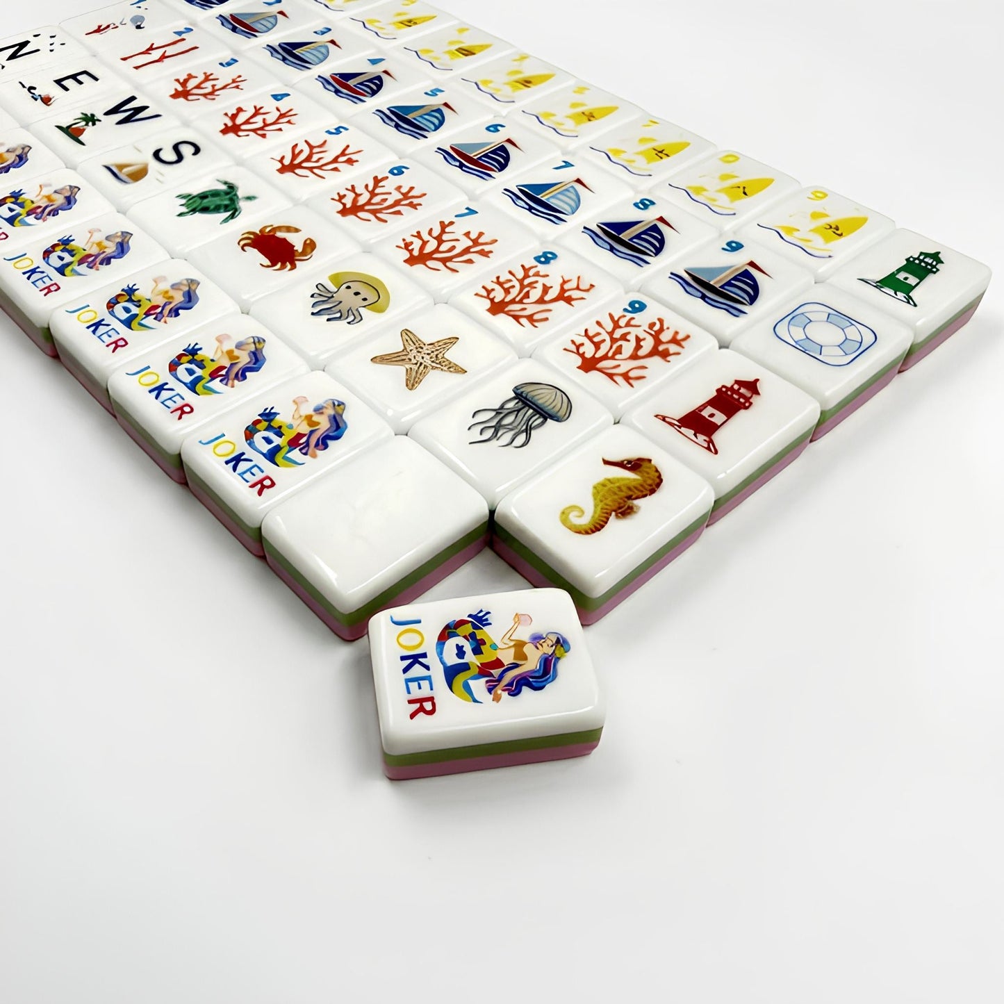 Ocean Blue Mermaid Luxury American Mahjong Set — 160 NMJL-Ready Tiles