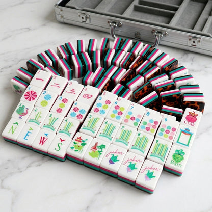 Stripe & Tortoise — 160-Piece Bold Luxury Mahjong Set for the Player Who Plays in Color