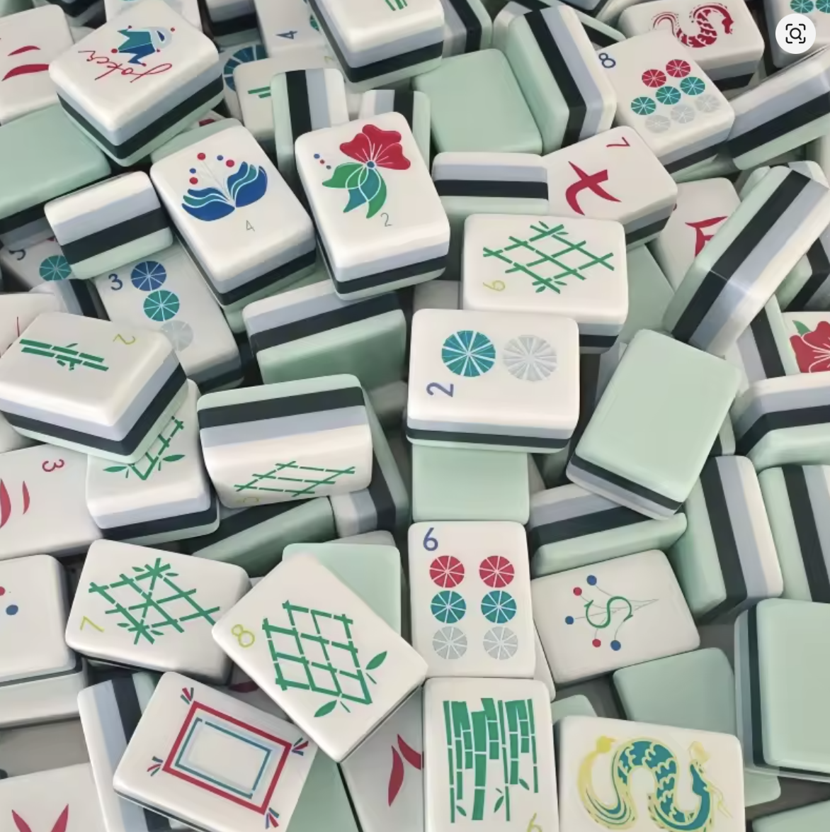 The Crystal Cyan Set — 160-Piece Laser-Engraved American Mahjong in Crystal-Clear Acrylic