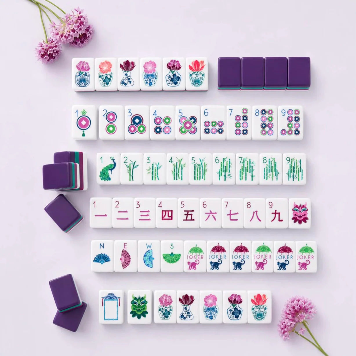 Luxury Grape Floral Mahjong Set