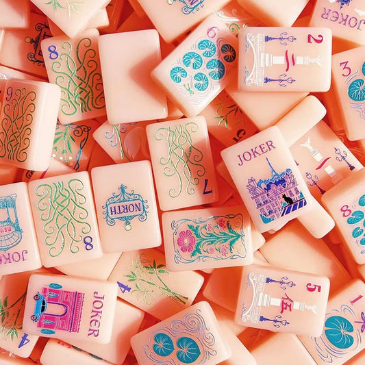 Luxury Pastel Floral American Mahjong Set — Large 1.42" Acrylic Tiles, Custom-Designed