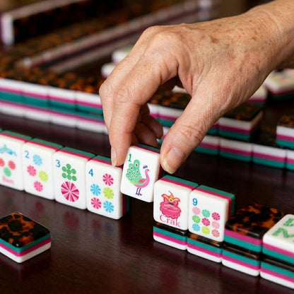 Stripe & Tortoise — 160-Piece Bold Luxury Mahjong Set for the Player Who Plays in Color