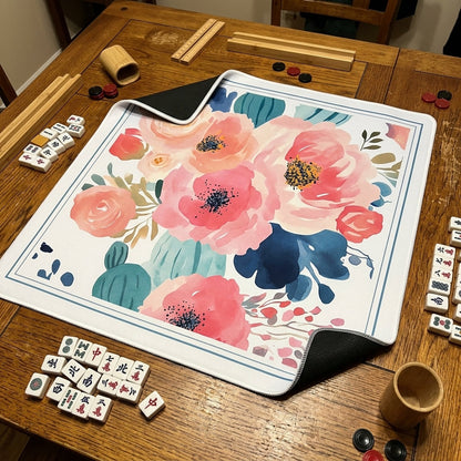 Floral Mahjong Mat For Elegant Gatherings