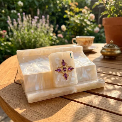 Mother-of-Pearl & Gold Luxury American Mahjong Set — 160 NMJL-Ready Tiles