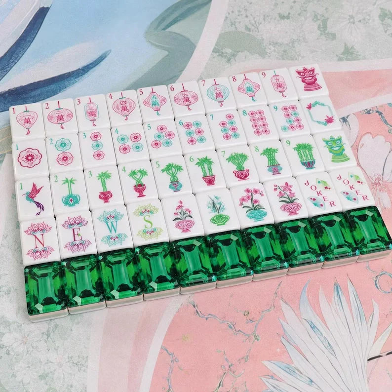 Emerald Green Luxury American Mahjong Set — 160 NMJL-Ready Tiles